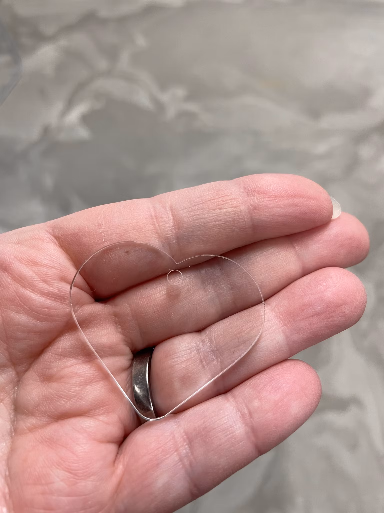 Mini Hjärta 5-pack platt akryl