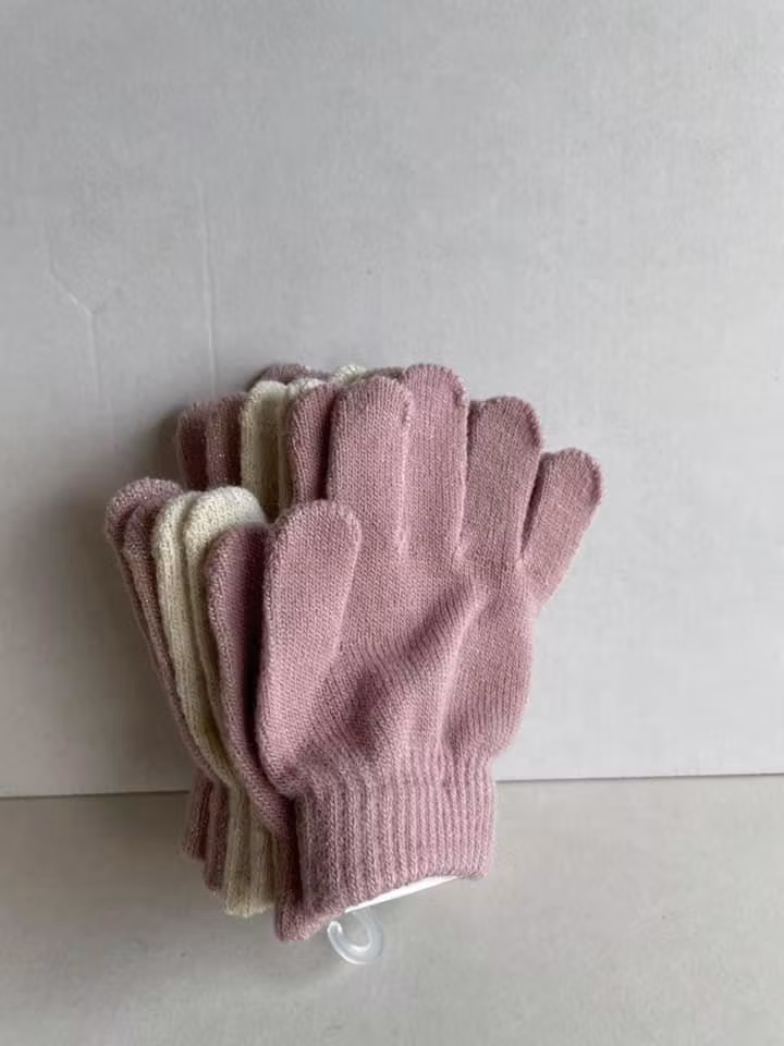 9-13 år Magiska vantar 3-pack, Rosa-Vitglitter-Dimrosa