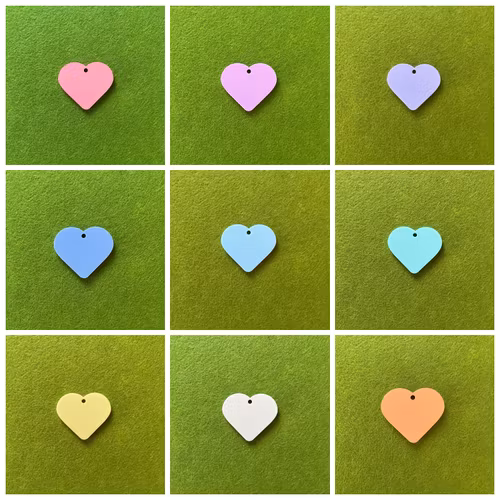 Pastellhjärtan 3-pack platt akryl