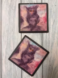 Glasunderlägg 2-pack. Uggla.