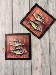 Glasunderlägg 2-pack. Abborre