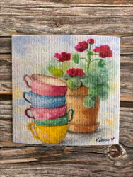 Pelargon med kaffekoppar