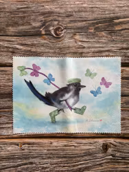 Glad skata med fjärilar. Större duk.