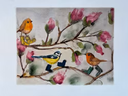 Hej små fåglar. Mått A3