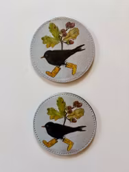 Glasunderlägg 2-pack. Koltrast.