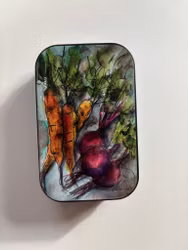 Plåtburk. Rotfrukter