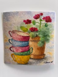 Pelargon med kaffekoppar