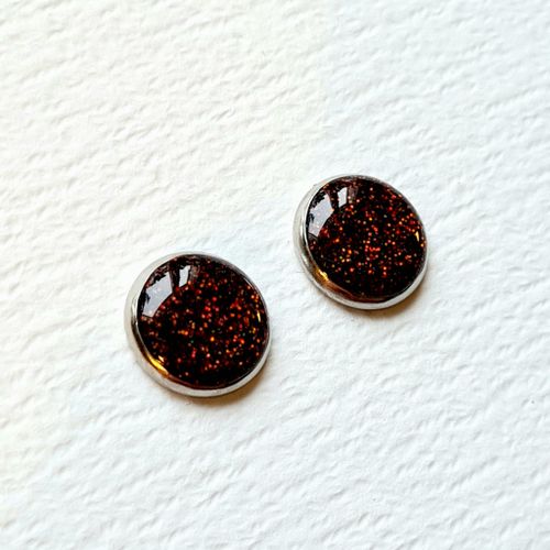 Mörk koppar - Örhängen (12 mm)