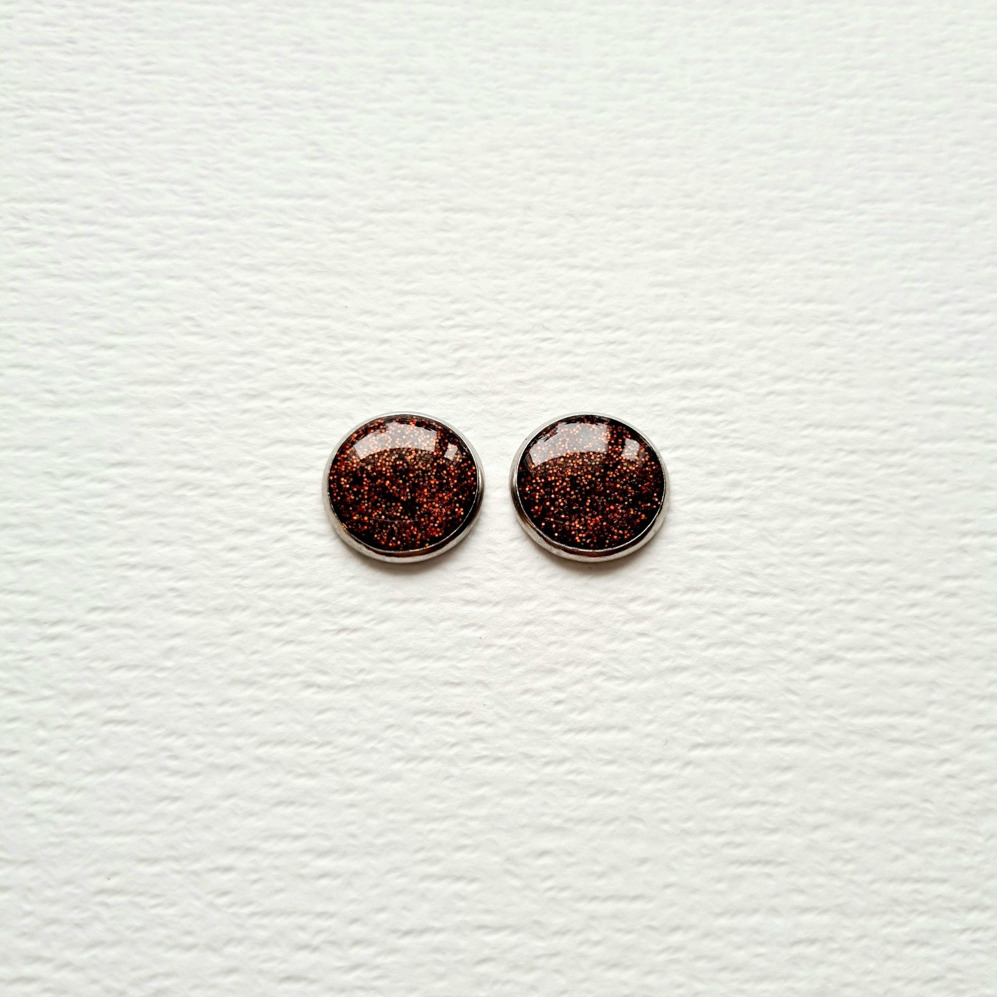 Mörk koppar - Örhängen (14 mm)