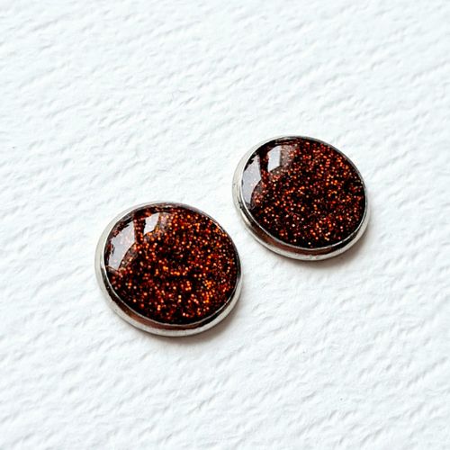 Mörk koppar - Örhängen (14 mm)