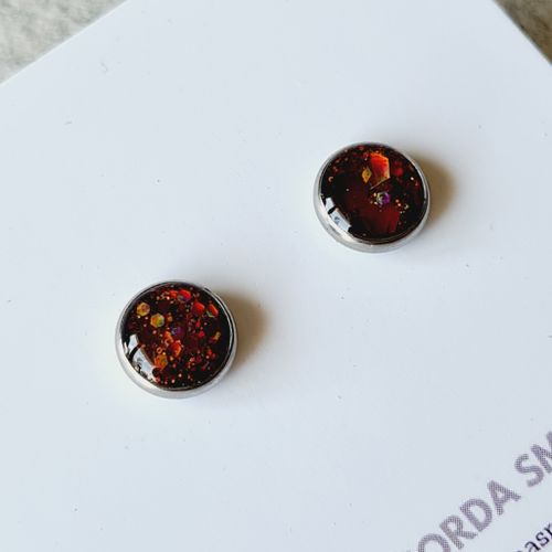 Örhänge - mörk koppar (10 mm)