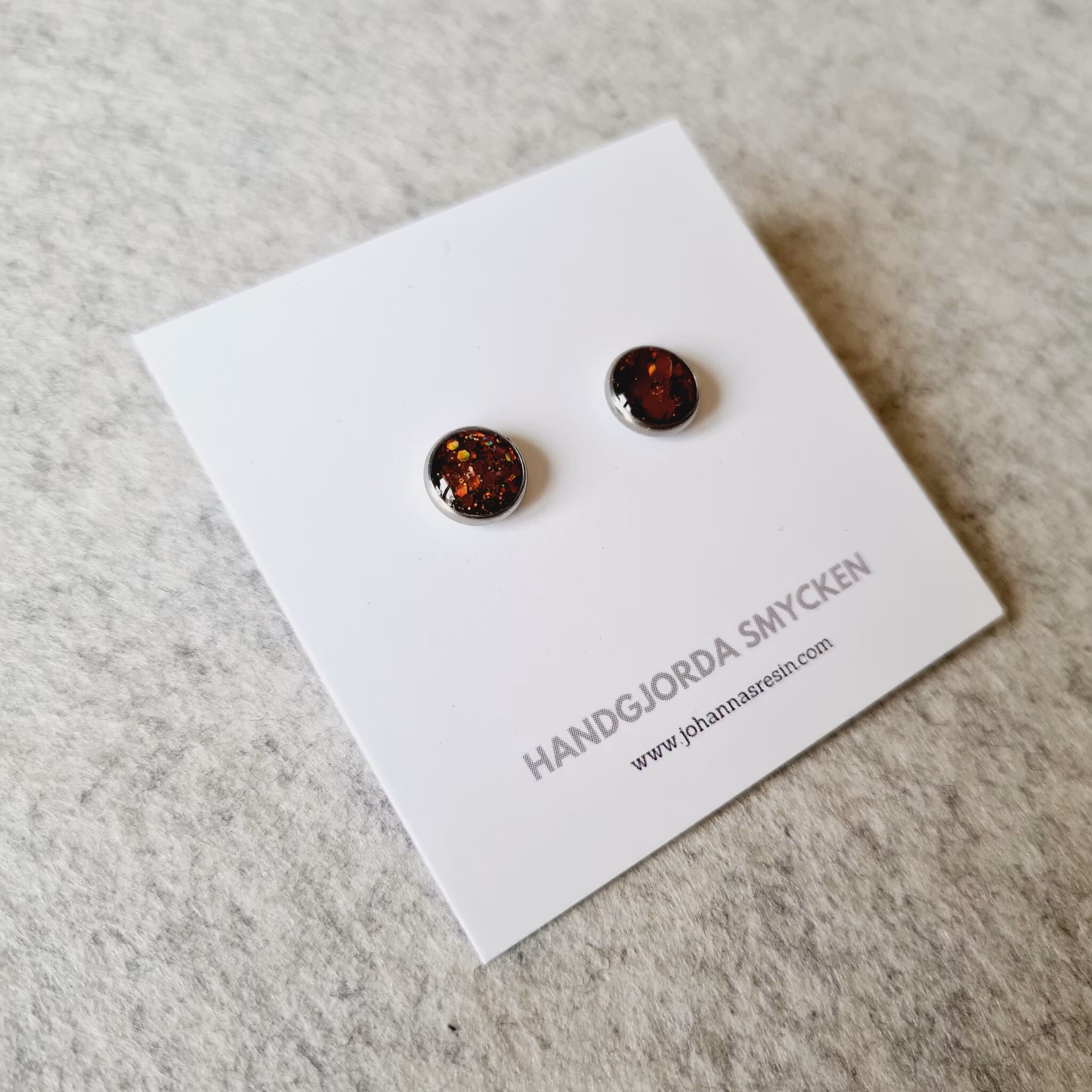 Örhänge - mörk koppar (10 mm)