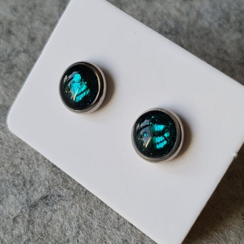 Örhänge MINI - mörk grön (8 mm)