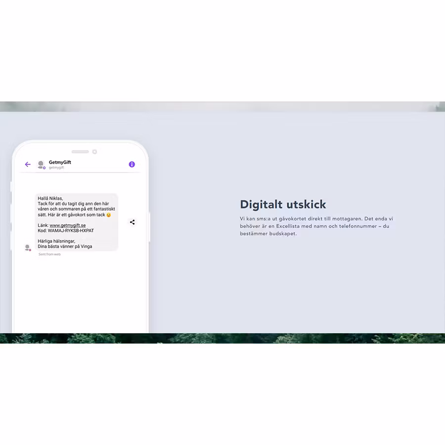 Gåvokort Regal från Vinga