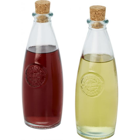 2-delat set för olja & vinäger i återvunnet glas