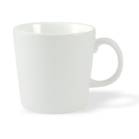 Kaffemugg i stengods, vit matt utsida
