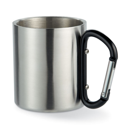 Rostfri stålmugg med karbinhake