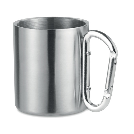 Rostfri stålmugg med karbinhake