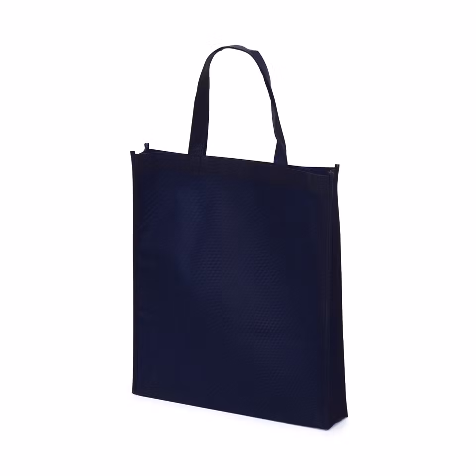 Tygpåse i non-woven material med bälg, korta handtag