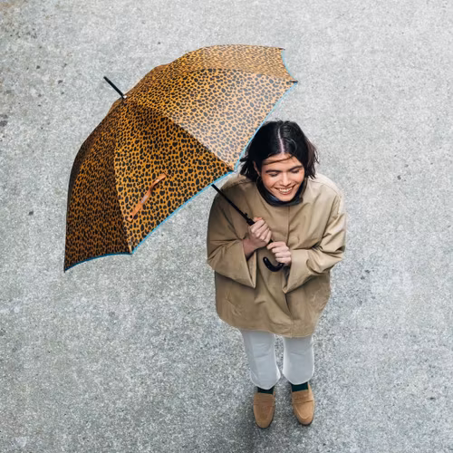Nya Paraply #10724 med läckra leopardmönster