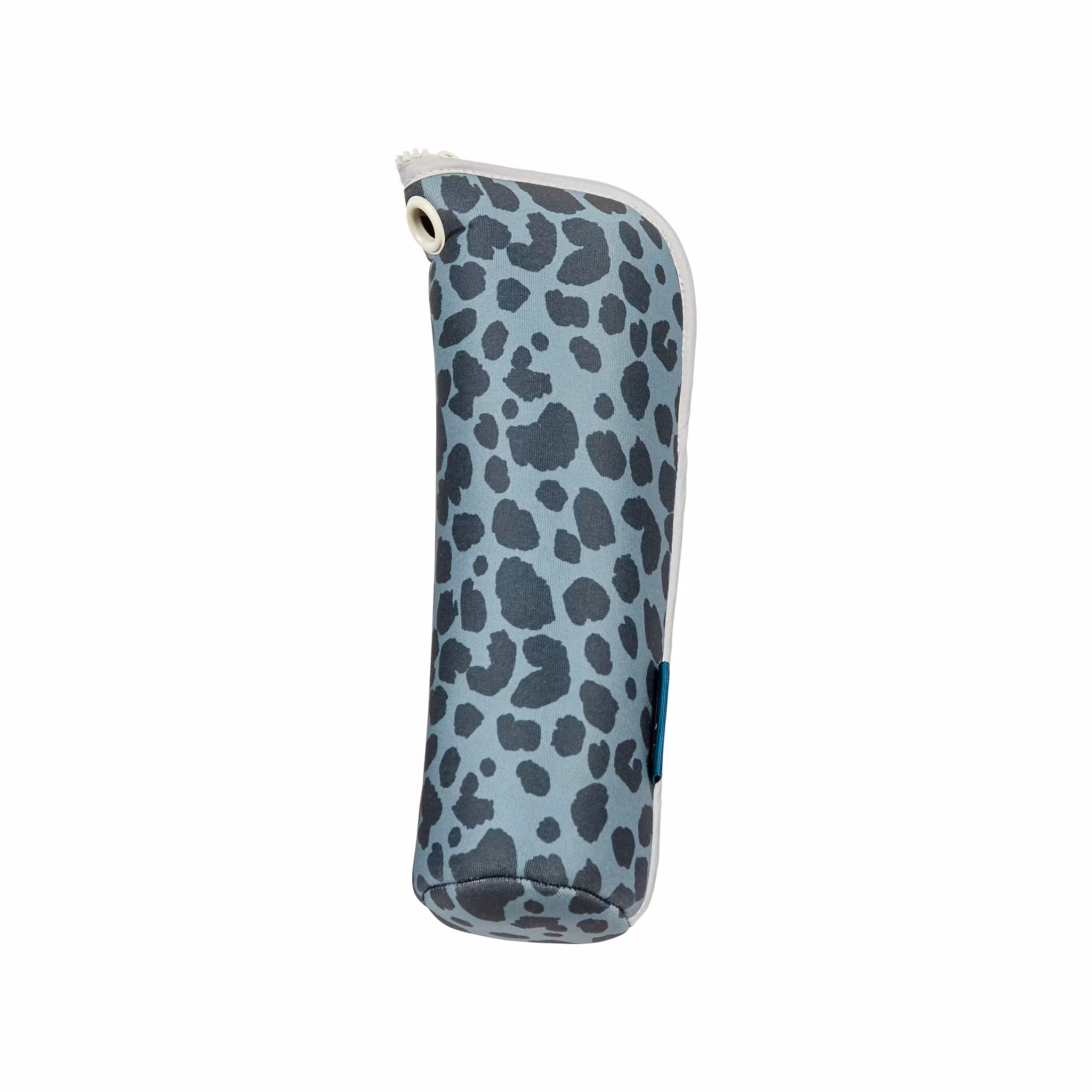 Lilla grön leopardmönstrade paraplyet i fodral