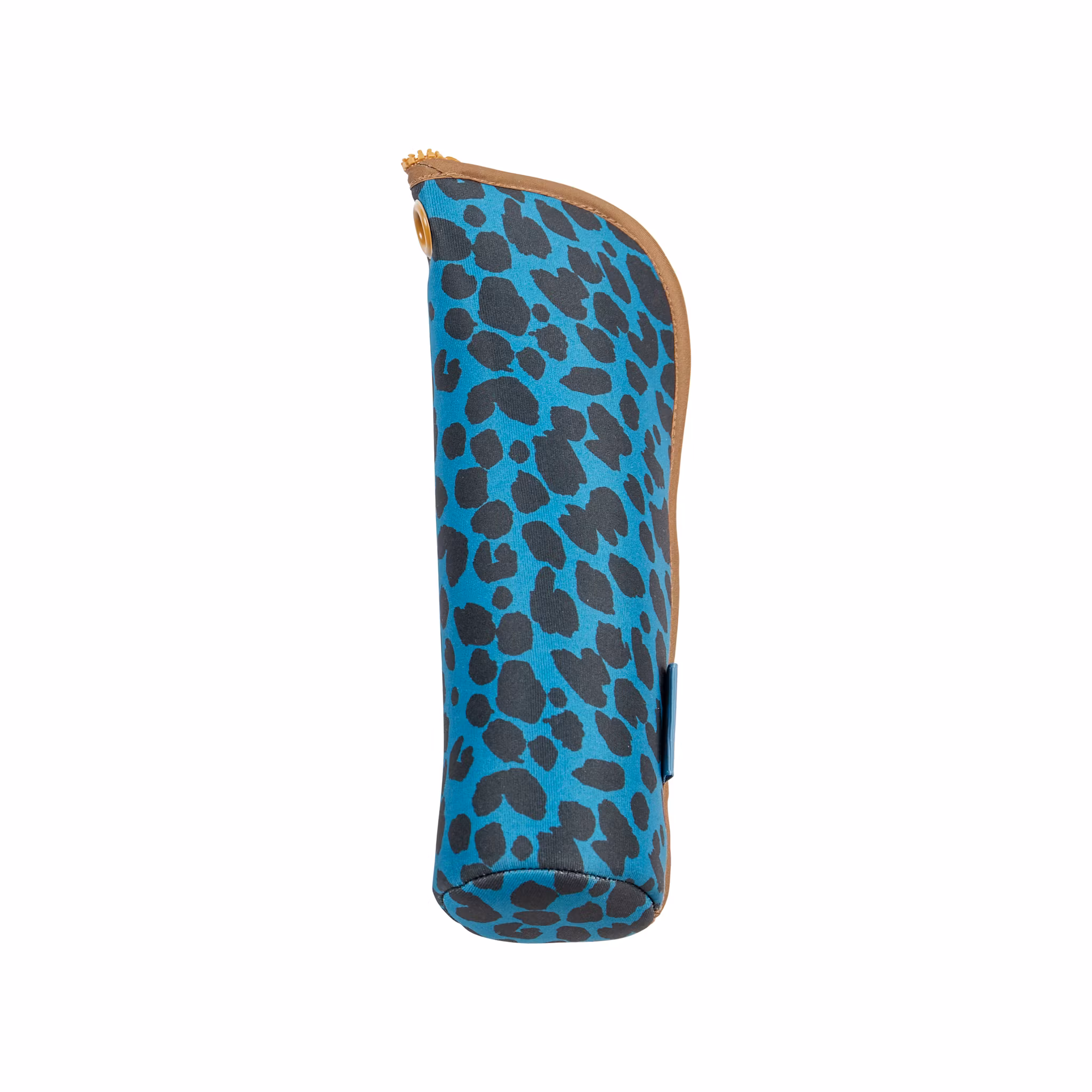 Lilla blå leopardmönstrade paraplyet i fodral