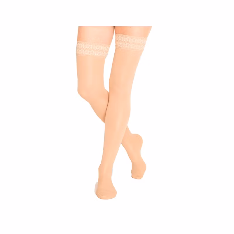 FUNQ.WEAR, Stödstrumpor STAY-UP, Naturally Nude, nylon - spets