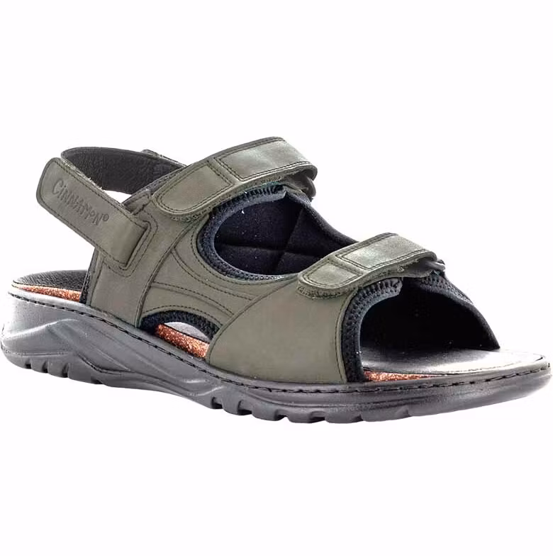Cinnamon - Lone olivgrön sportsandal, avtagbar hälrem hallux valgus