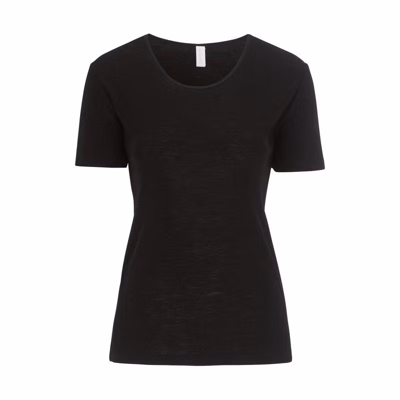 Damella - T-shirt i merinoull Victoria, black