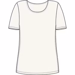 Damella - T-shirt i merinoull Victoria, ivory