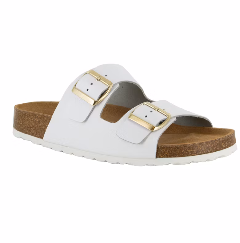 Jessica vit/guld biosandal med justerbara spännen - Cinnamon