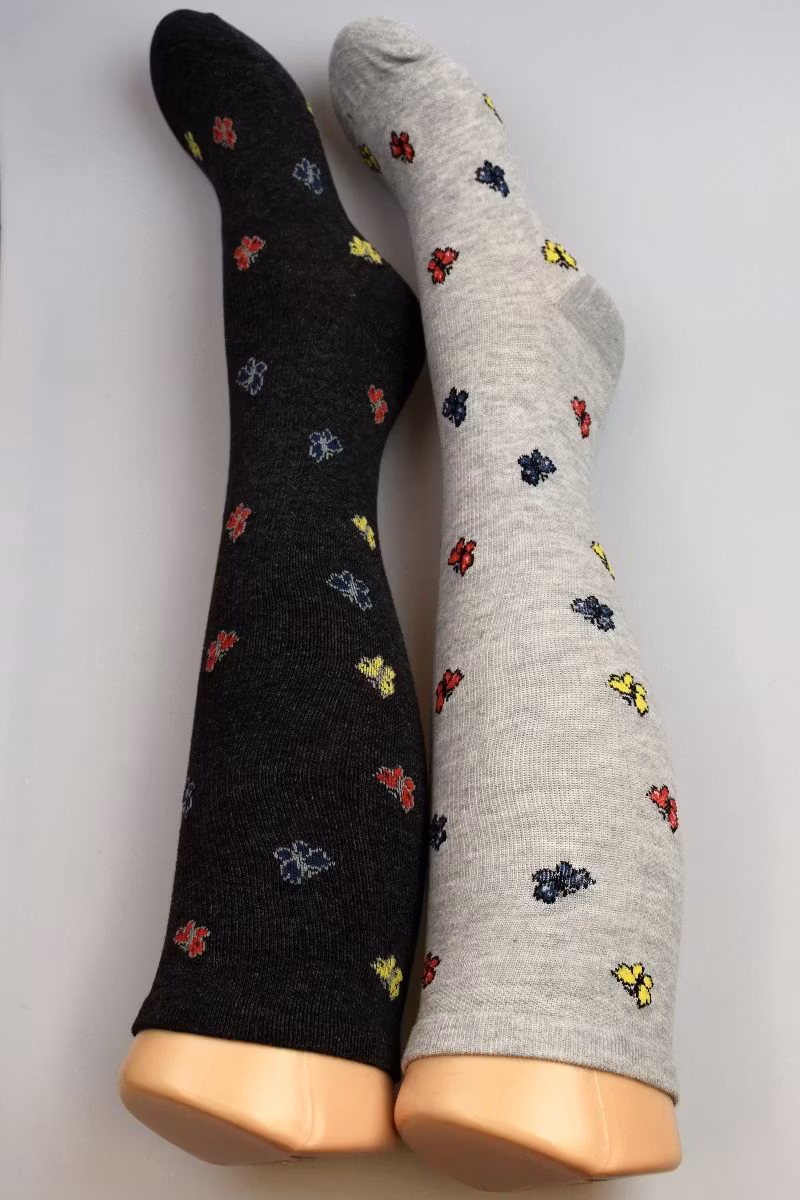 Markoma - Stödstrumpa små fjärilar 18-22 mmHg - utan tåsöm - Bomull