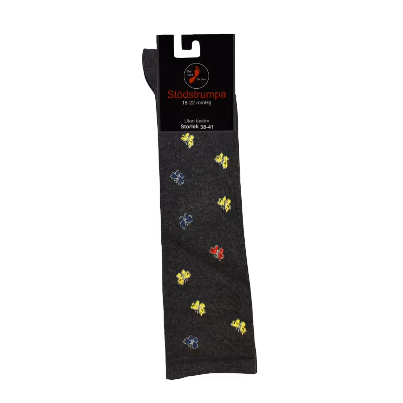 Markoma - Stödstrumpa små fjärilar 18-22 mmHg - utan tåsöm - Bomull