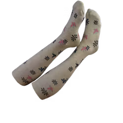 Stödstrumpa fjäril och blomma 18-22 mmHg - utan tåsöm - Bomull