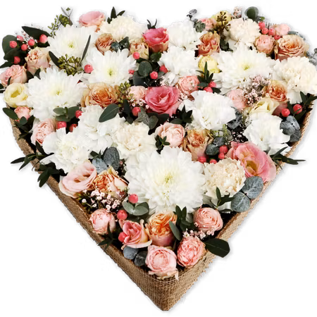 Hjärta i pastellfärgade toner mellan storlek