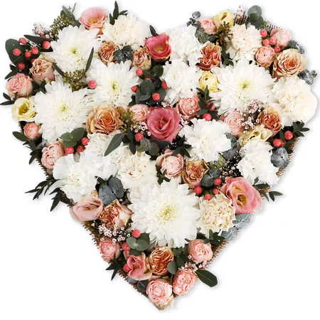 Hjärta i pastellfärgade toner mellan storlek