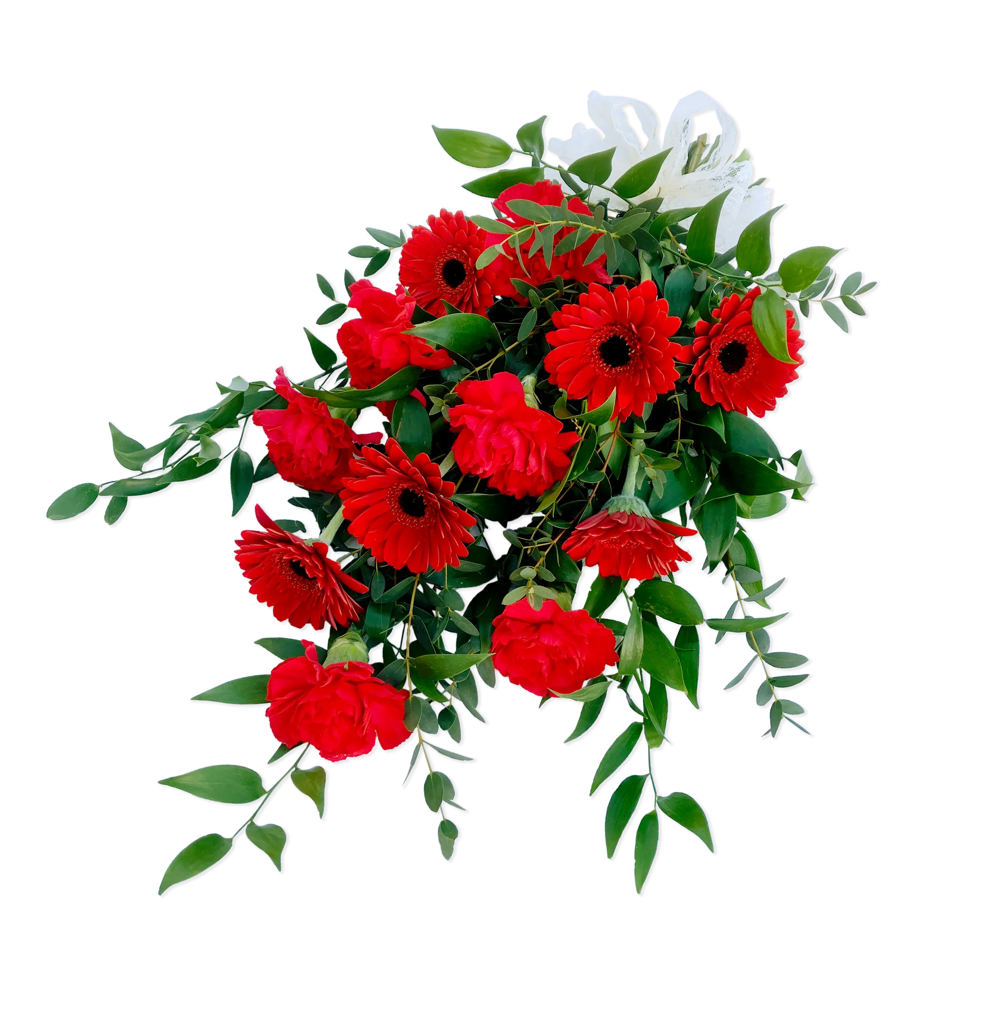 Lösbunden bukett i klassikt rött - Söta Fröken Färg - Blomsterbutik