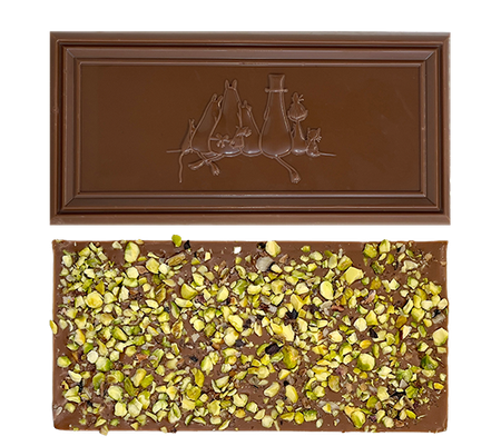 Organic Moomin Chocolate Moominmamma – Mjölkchoklad 41% med pistage och salt