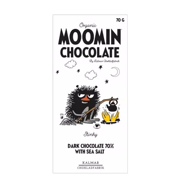 Organic Moomin Chocolate Stinky – Mörk choklad 70% med havssalt