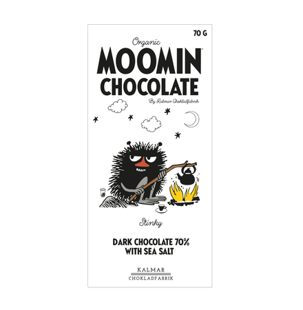 Organic Moomin Chocolate Stinky – Mörk choklad 70% med havssalt