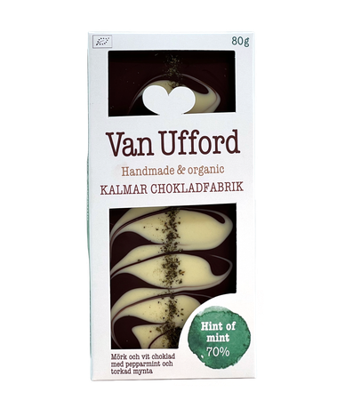 Chokladkaka Hint of mint – Mörk och vit choklad med pepparmint och mynta