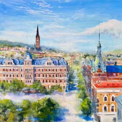 En vacker stad- Sundsvall 40x40