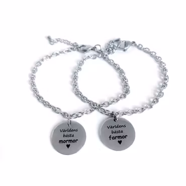 Världens bästa mormor, farmor - armband i kedja