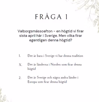 Frågeslinga till valborg