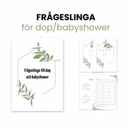 Frågeslinga till dop eller babyshower