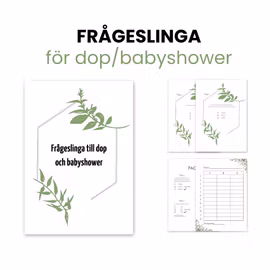 Frågeslinga till dop eller babyshower
