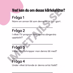 Musikquiz - kärlekslåtar