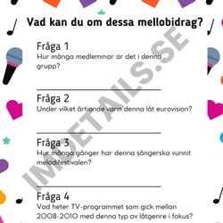 Musikquiz - Melodifestivalen Nr 1