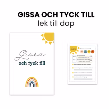 Gissa och tyck till - lek till dop