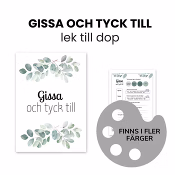 Gissa och tyck till - lek till dop